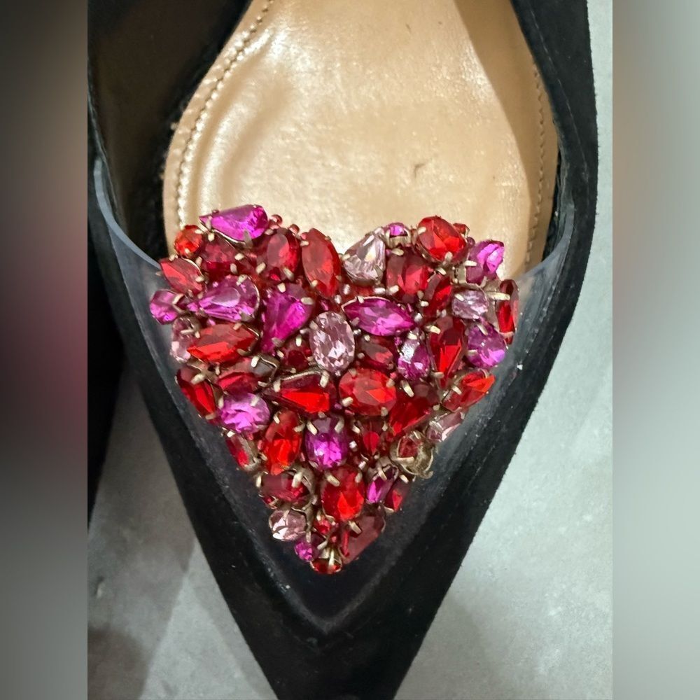 Aquazzura Love Me 45 Suede & Vinyl Slingback Pump - Picture 8 of 9